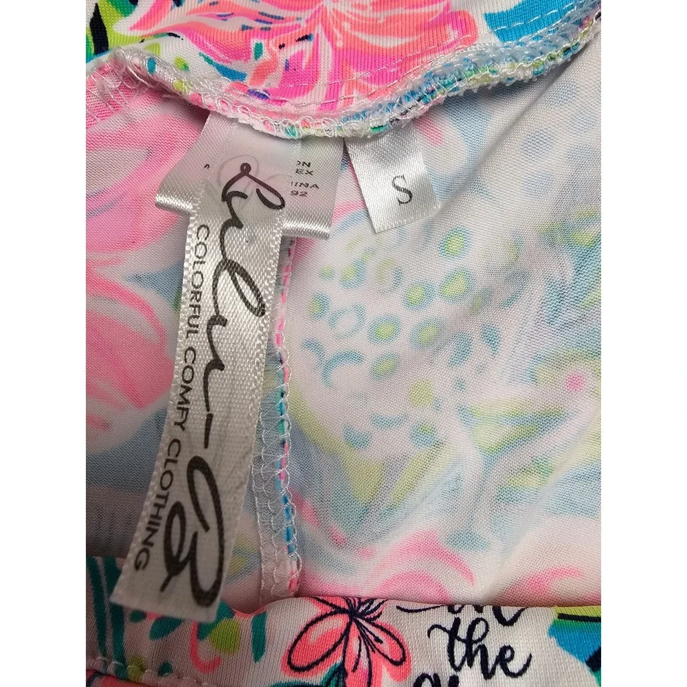 Lulu-B Golf Skort Pink Blue Floral 19th Hole Print Size Small